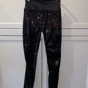 Spanx Pleather Sequin Leggings